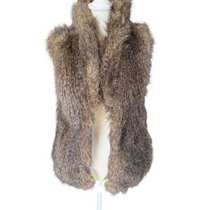 Jack BB Dakota faux fir fully lined sleeveless open vest jacket women's size S